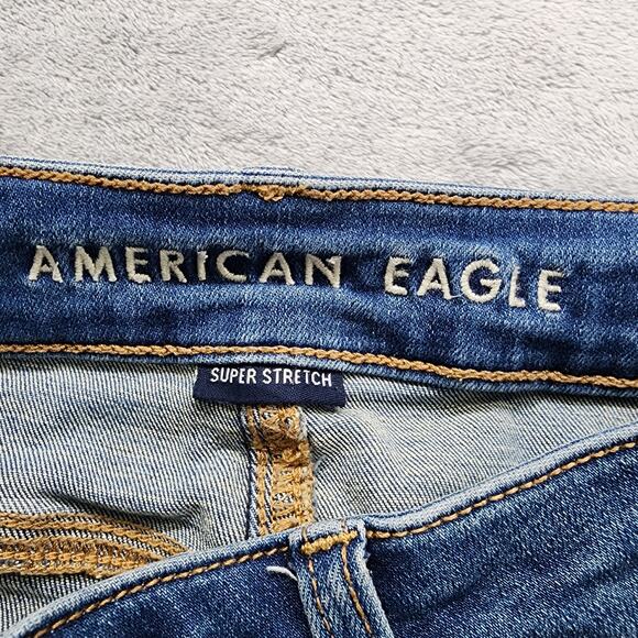American Eagle Shorts Womens 0 Blue Super Stretch High Rise Shortie Button Fly - Picture 4 of 13